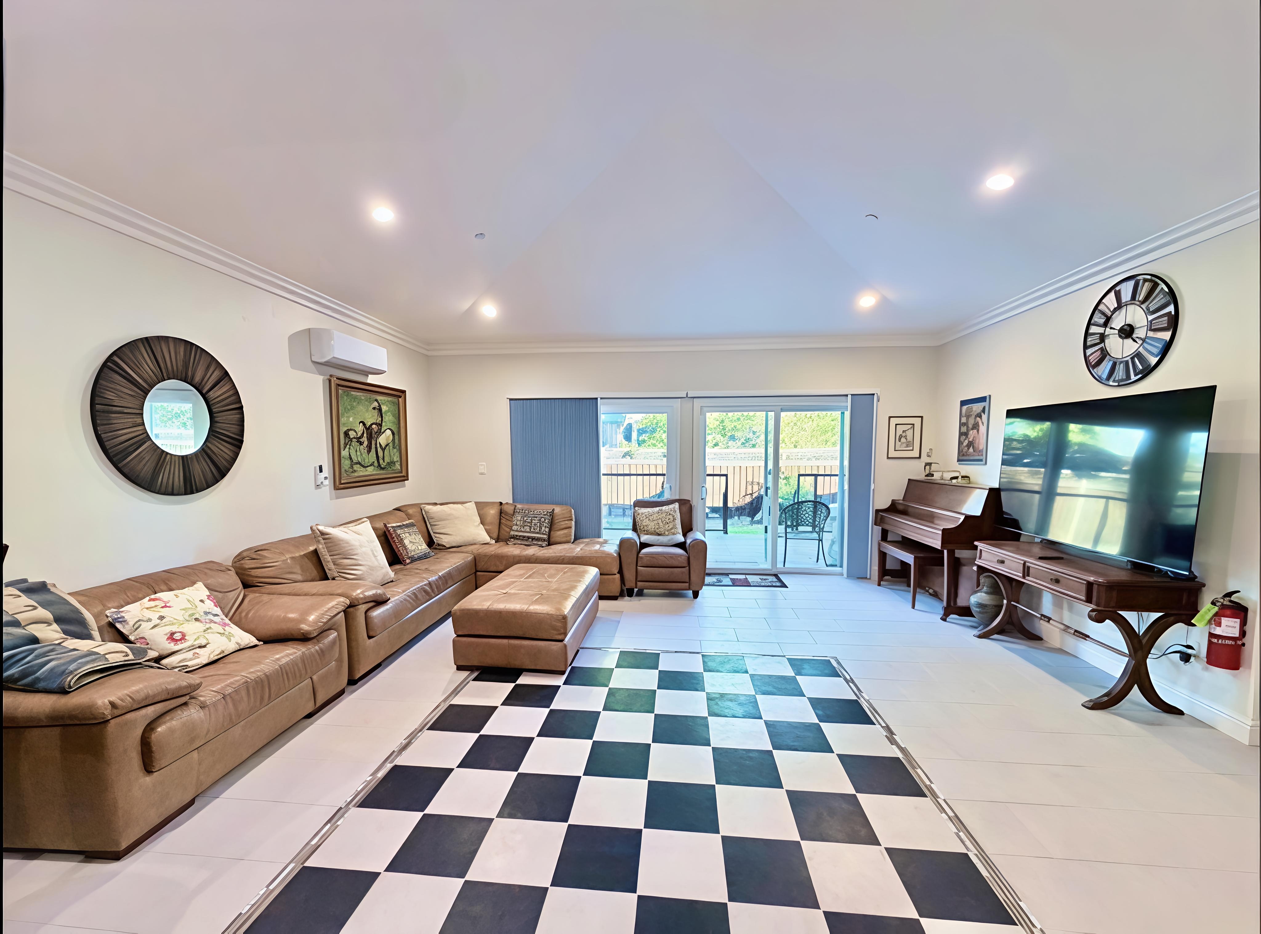 Warm living room interior at a care home